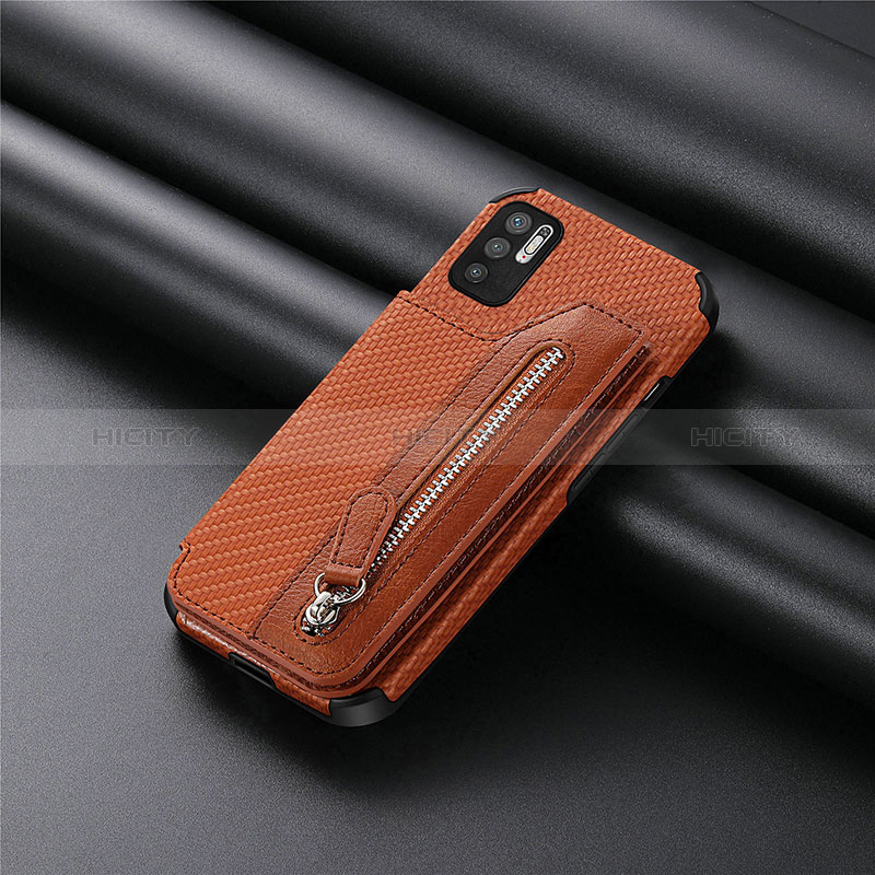 Custodia Silicone Ultra Sottile Morbida Cover con Magnetico S01D per Xiaomi Redmi Note 10T 5G Marrone