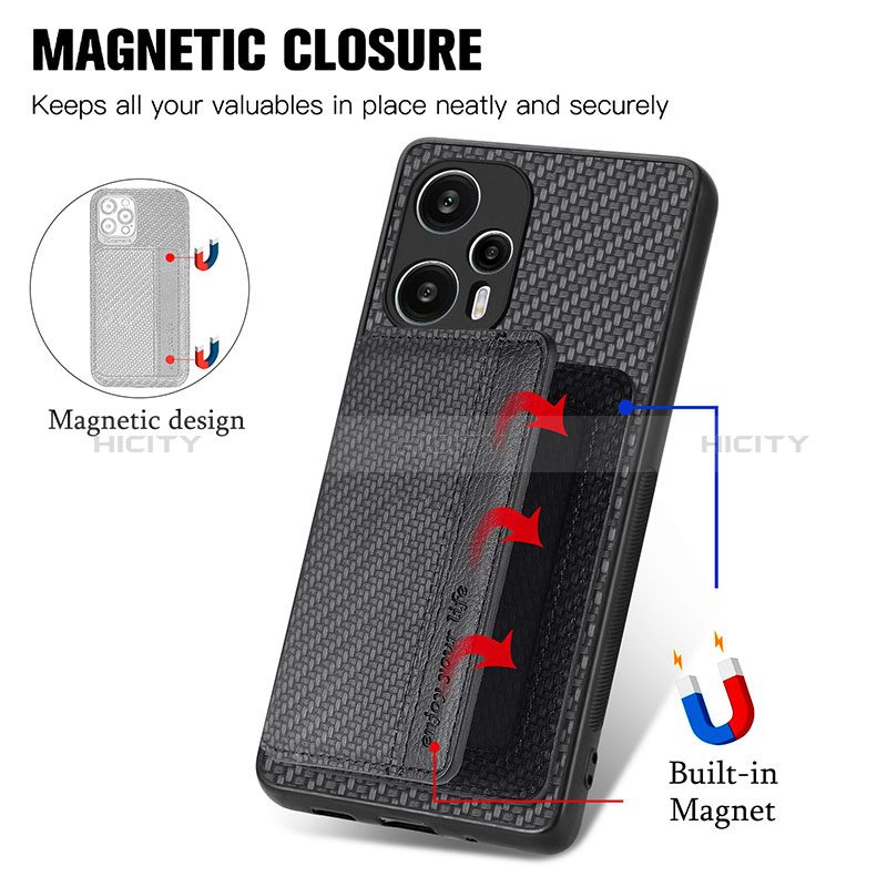 Custodia Silicone Ultra Sottile Morbida Cover con Magnetico S01D per Xiaomi Redmi Note 12 Turbo 5G