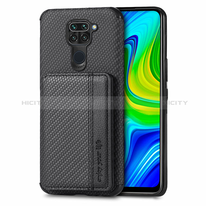 Custodia Silicone Ultra Sottile Morbida Cover con Magnetico S01D per Xiaomi Redmi Note 9 Nero