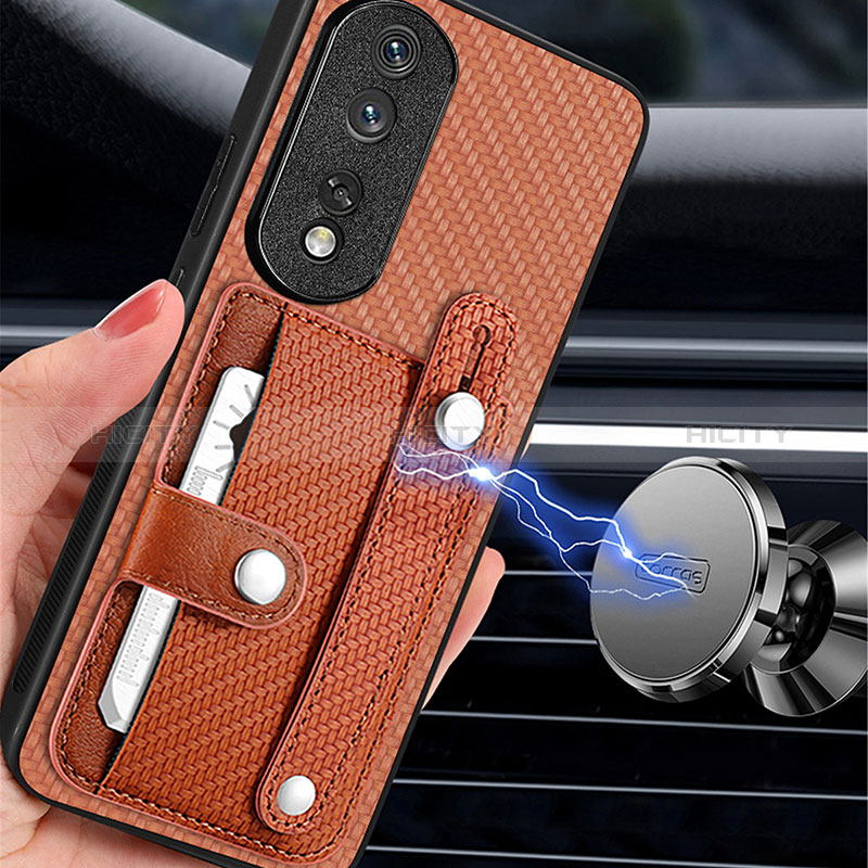 Custodia Silicone Ultra Sottile Morbida Cover con Magnetico S02D per Huawei Honor 80 Pro Flat 5G