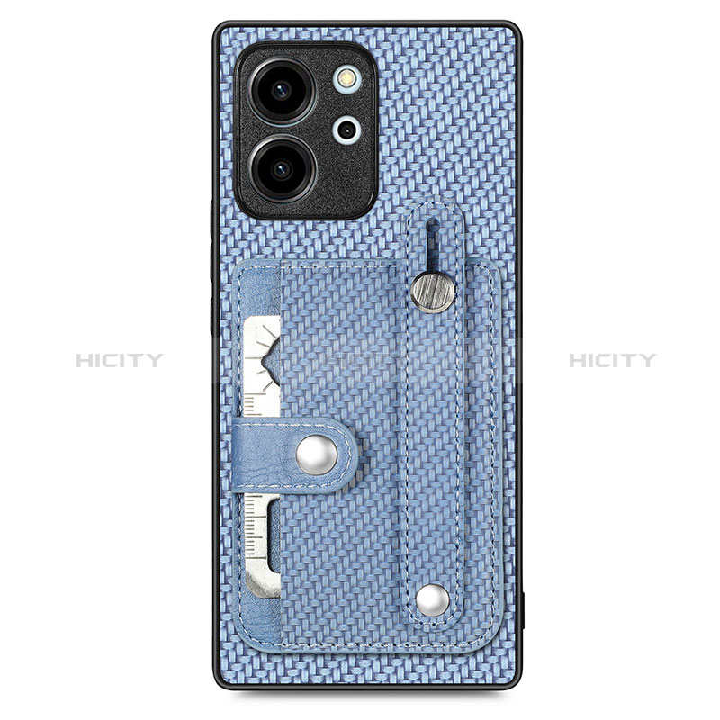 Custodia Silicone Ultra Sottile Morbida Cover con Magnetico S02D per Huawei Honor 80 SE 5G Blu