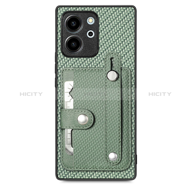 Custodia Silicone Ultra Sottile Morbida Cover con Magnetico S02D per Huawei Honor 80 SE 5G Verde