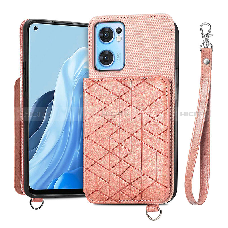 Custodia Silicone Ultra Sottile Morbida Cover con Magnetico S02D per OnePlus Nord CE 2 5G Oro Rosa