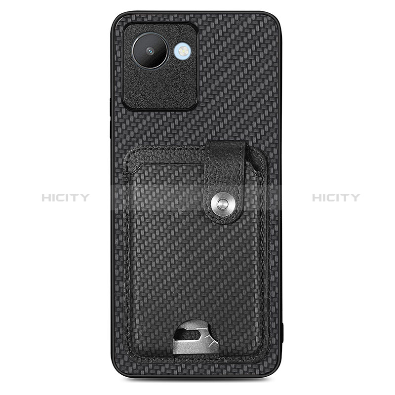 Custodia Silicone Ultra Sottile Morbida Cover con Magnetico S02D per Realme Narzo 50i Prime Nero