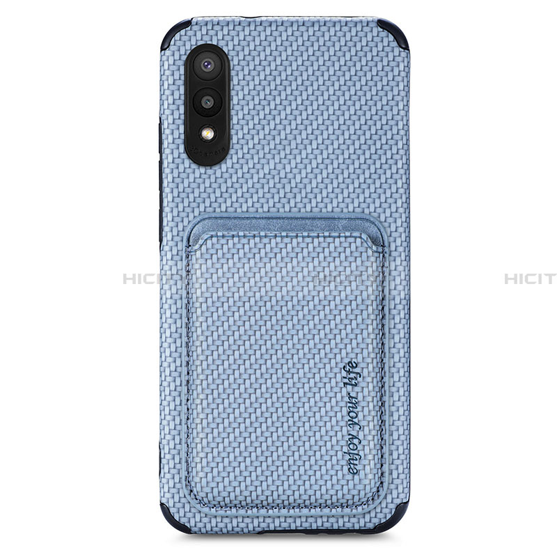 Custodia Silicone Ultra Sottile Morbida Cover con Magnetico S02D per Samsung Galaxy A02 Blu