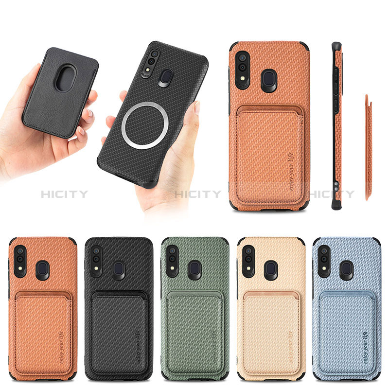 Custodia Silicone Ultra Sottile Morbida Cover con Magnetico S02D per Samsung Galaxy A20