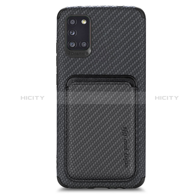 Custodia Silicone Ultra Sottile Morbida Cover con Magnetico S02D per Samsung Galaxy A31 Nero