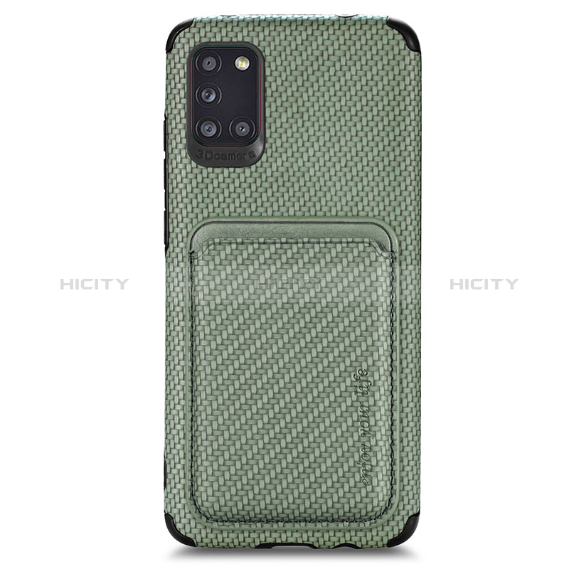 Custodia Silicone Ultra Sottile Morbida Cover con Magnetico S02D per Samsung Galaxy A31 Verde