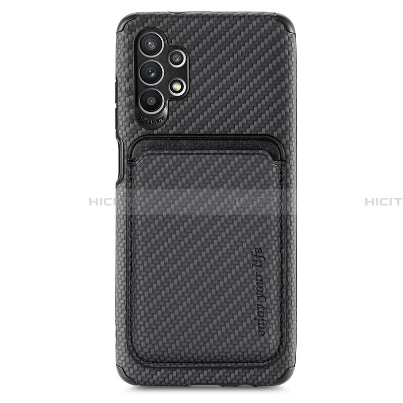 Custodia Silicone Ultra Sottile Morbida Cover con Magnetico S02D per Samsung Galaxy A32 4G Nero