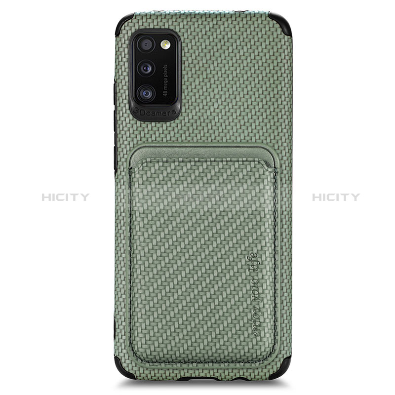 Custodia Silicone Ultra Sottile Morbida Cover con Magnetico S02D per Samsung Galaxy A41 Verde