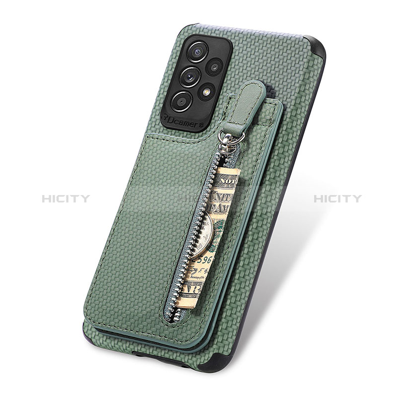 Custodia Silicone Ultra Sottile Morbida Cover con Magnetico S02D per Samsung Galaxy A52s 5G Verde