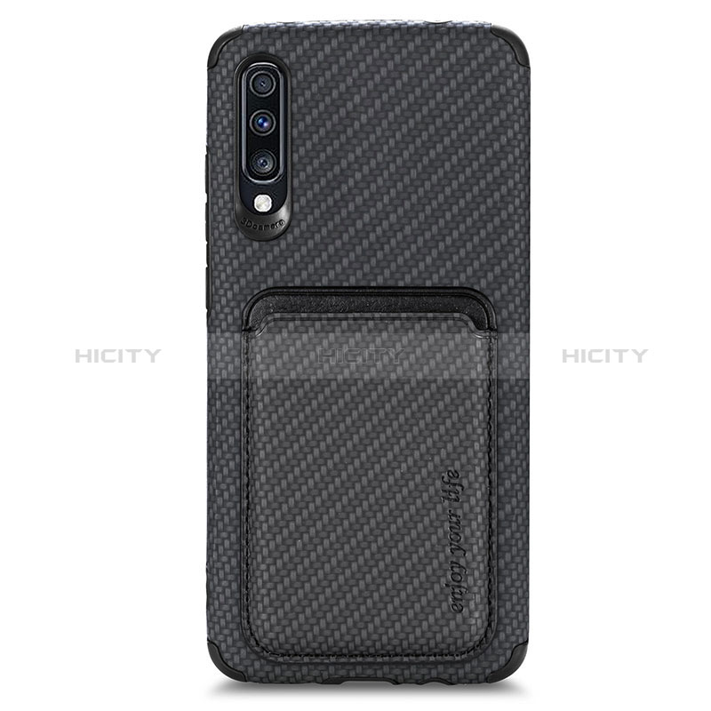 Custodia Silicone Ultra Sottile Morbida Cover con Magnetico S02D per Samsung Galaxy A70S Nero