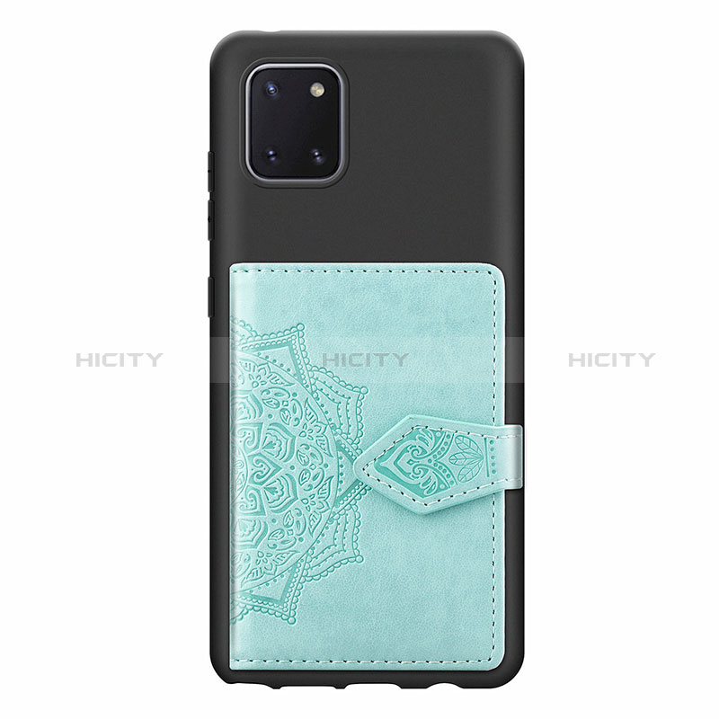 Custodia Silicone Ultra Sottile Morbida Cover con Magnetico S02D per Samsung Galaxy A81 Azzurro