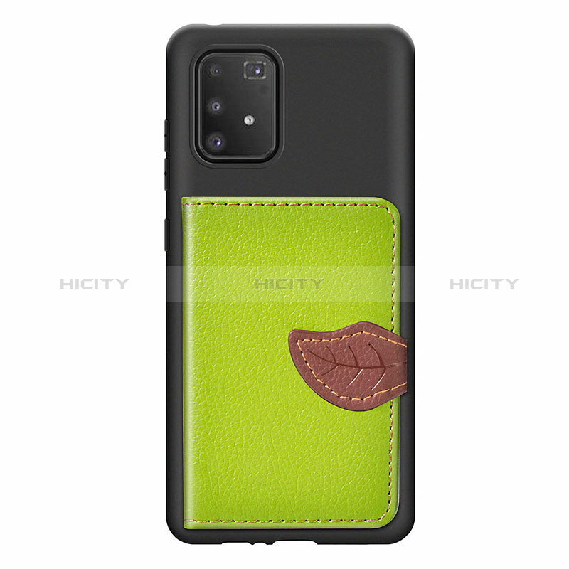 Custodia Silicone Ultra Sottile Morbida Cover con Magnetico S02D per Samsung Galaxy A91 Verde