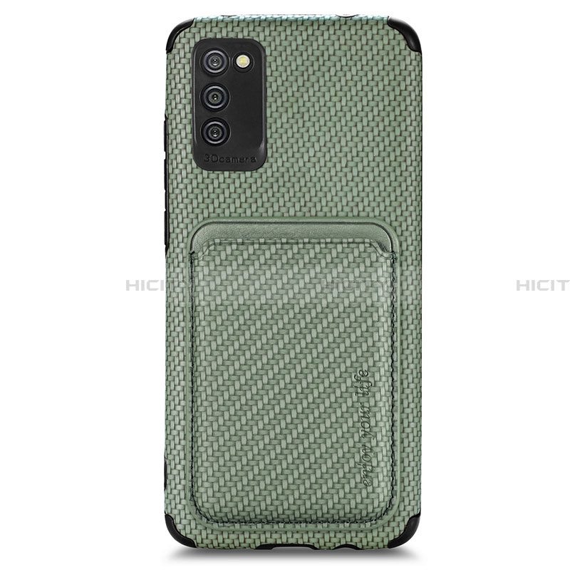 Custodia Silicone Ultra Sottile Morbida Cover con Magnetico S02D per Samsung Galaxy F02S SM-E025F Verde