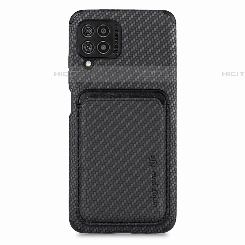 Custodia Silicone Ultra Sottile Morbida Cover con Magnetico S02D per Samsung Galaxy F62 5G Nero