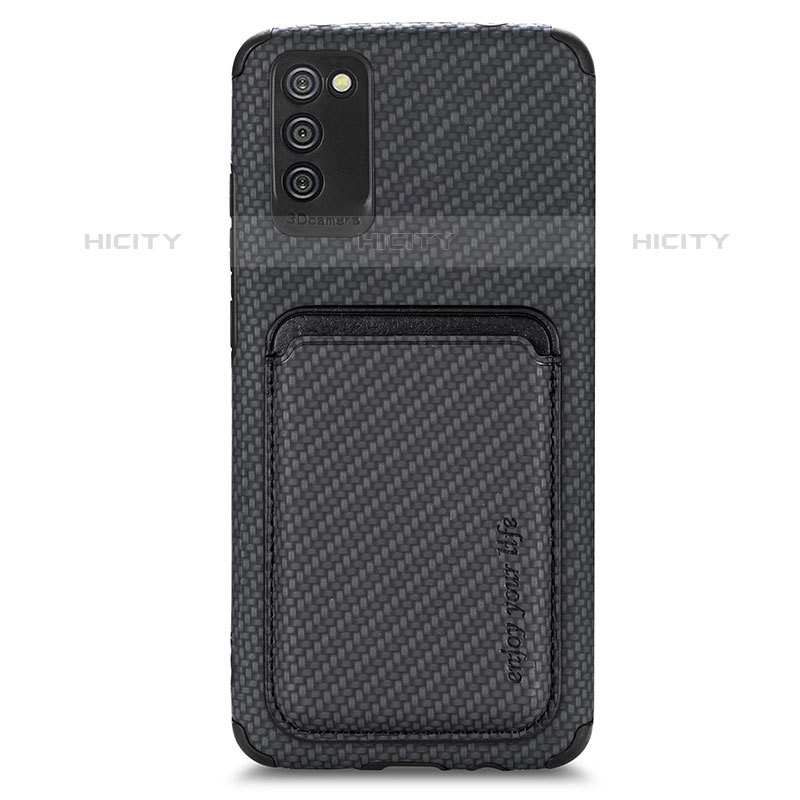 Custodia Silicone Ultra Sottile Morbida Cover con Magnetico S02D per Samsung Galaxy M02s Nero