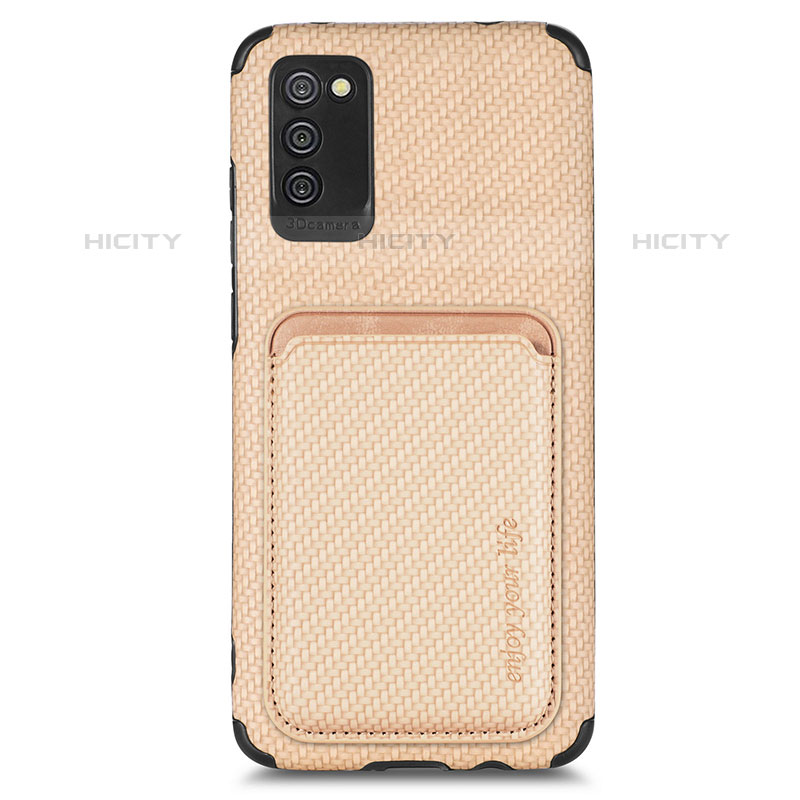 Custodia Silicone Ultra Sottile Morbida Cover con Magnetico S02D per Samsung Galaxy M02s Oro