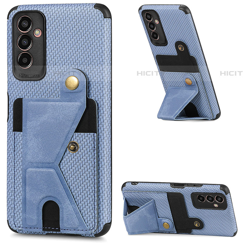 Custodia Silicone Ultra Sottile Morbida Cover con Magnetico S02D per Samsung Galaxy M13 4G Blu