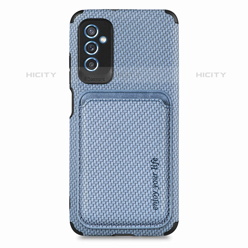 Custodia Silicone Ultra Sottile Morbida Cover con Magnetico S02D per Samsung Galaxy M52 5G Blu