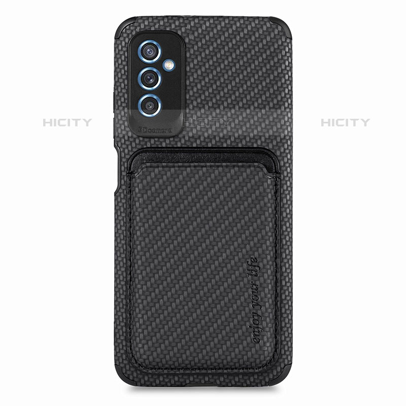 Custodia Silicone Ultra Sottile Morbida Cover con Magnetico S02D per Samsung Galaxy M52 5G Nero