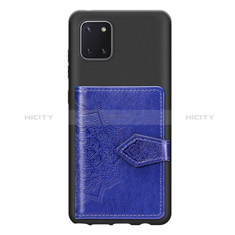 Custodia Silicone Ultra Sottile Morbida Cover con Magnetico S02D per Samsung Galaxy Note 10 Lite Blu