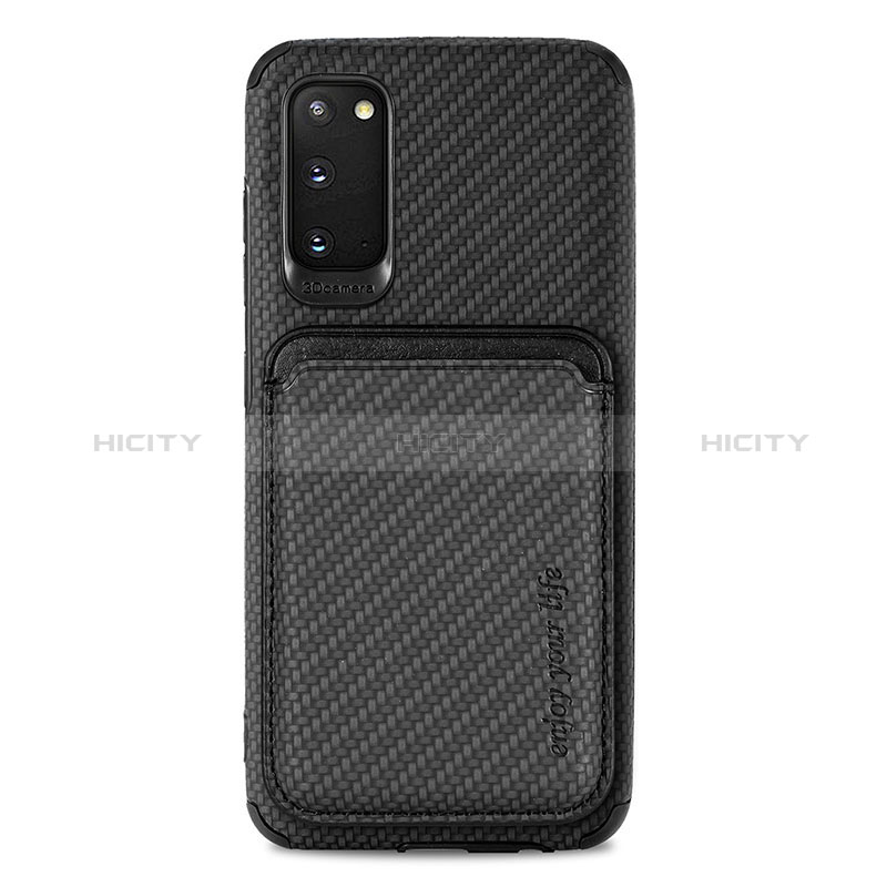 Custodia Silicone Ultra Sottile Morbida Cover con Magnetico S02D per Samsung Galaxy S20 5G Nero