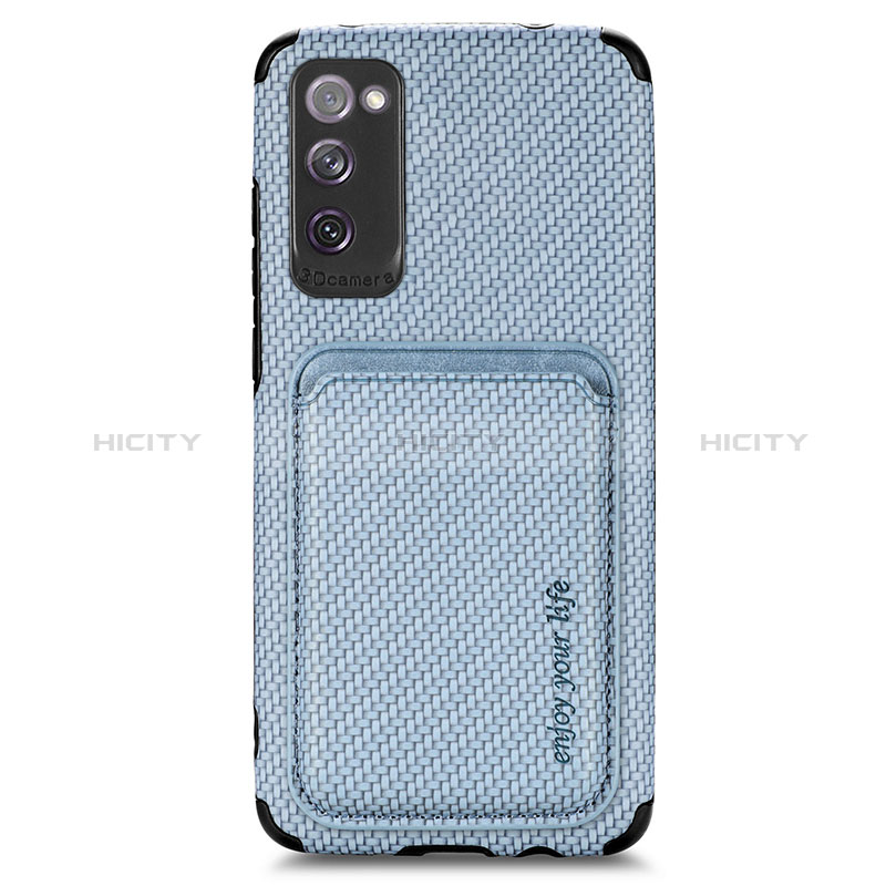 Custodia Silicone Ultra Sottile Morbida Cover con Magnetico S02D per Samsung Galaxy S20 FE (2022) 5G Blu