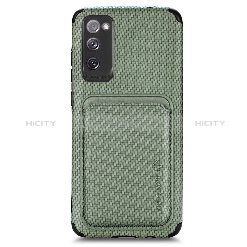 Custodia Silicone Ultra Sottile Morbida Cover con Magnetico S02D per Samsung Galaxy S20 FE (2022) 5G Verde