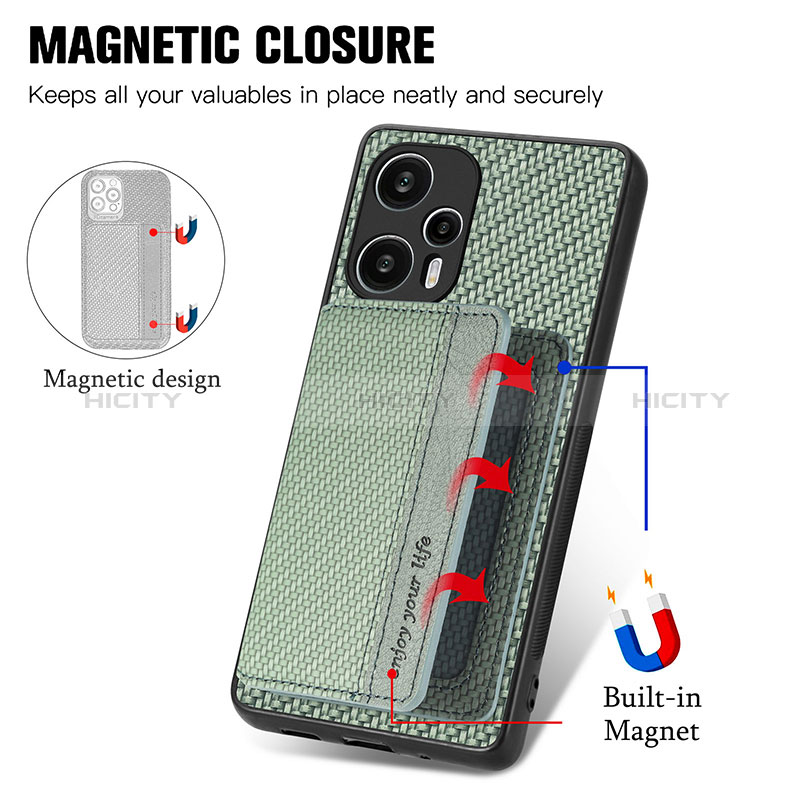 Custodia Silicone Ultra Sottile Morbida Cover con Magnetico S02D per Xiaomi Poco F5 5G