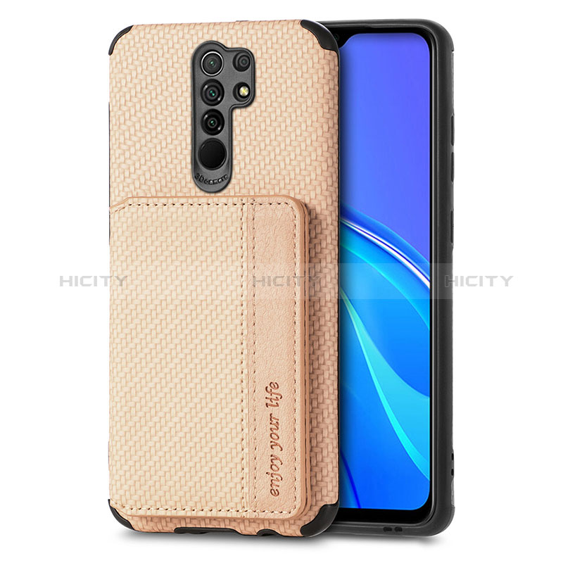 Custodia Silicone Ultra Sottile Morbida Cover con Magnetico S02D per Xiaomi Poco M2 Oro