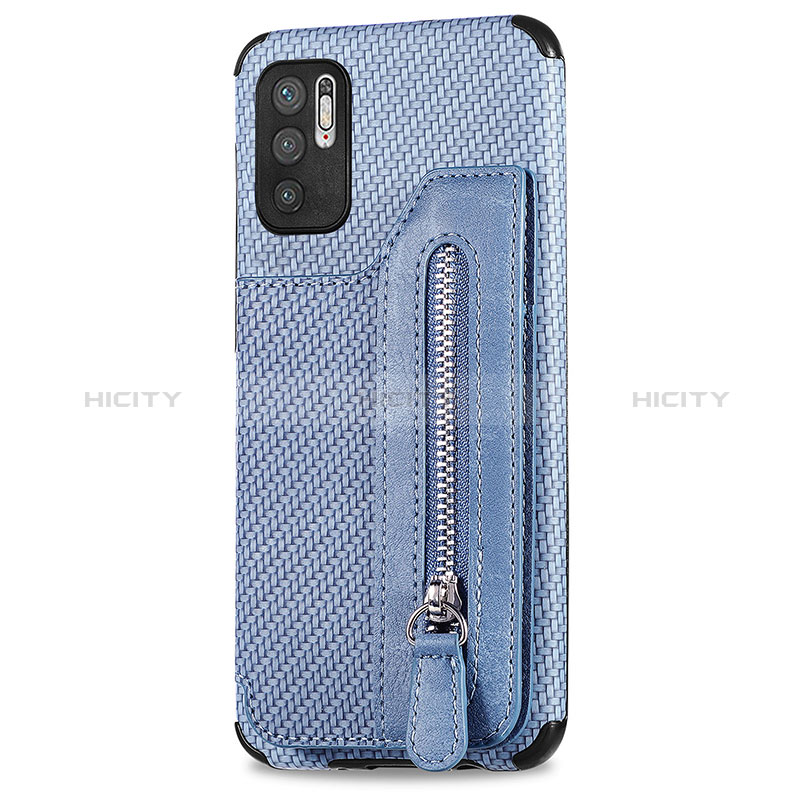 Custodia Silicone Ultra Sottile Morbida Cover con Magnetico S02D per Xiaomi POCO M3 Pro 5G Blu