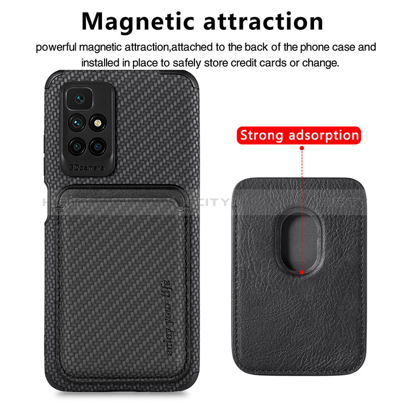 Custodia Silicone Ultra Sottile Morbida Cover con Magnetico S02D per Xiaomi Redmi Note 11 4G (2021)