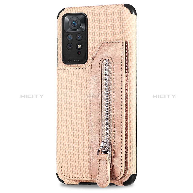 Custodia Silicone Ultra Sottile Morbida Cover con Magnetico S02D per Xiaomi Redmi Note 11 4G (2022) Oro