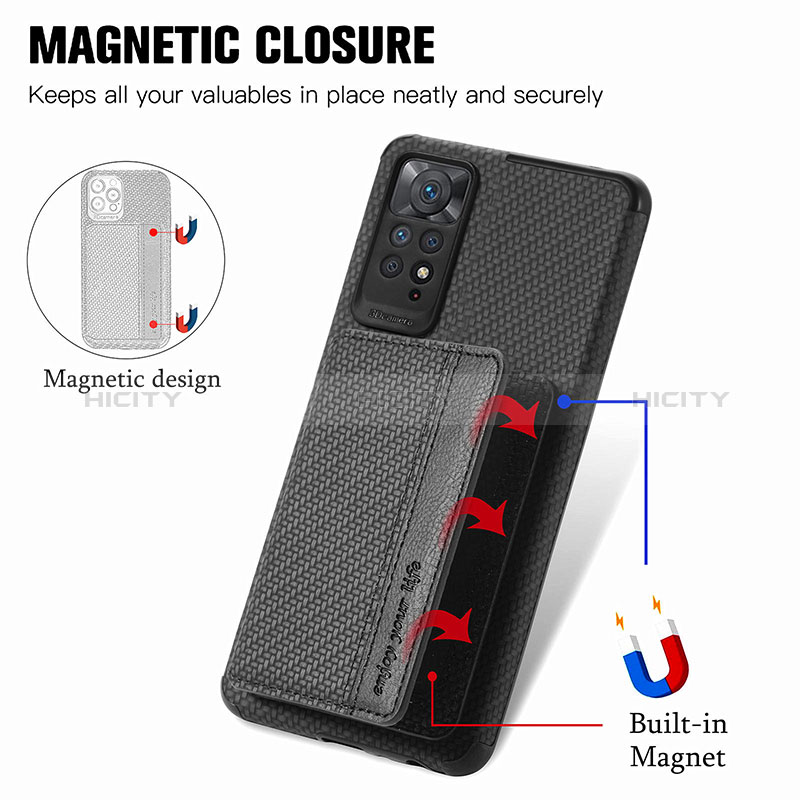 Custodia Silicone Ultra Sottile Morbida Cover con Magnetico S02D per Xiaomi Redmi Note 11 Pro 4G