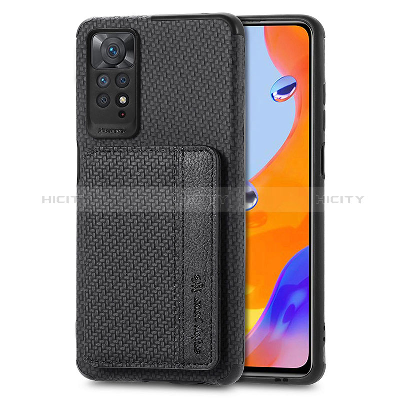 Custodia Silicone Ultra Sottile Morbida Cover con Magnetico S02D per Xiaomi Redmi Note 11 Pro 5G Nero