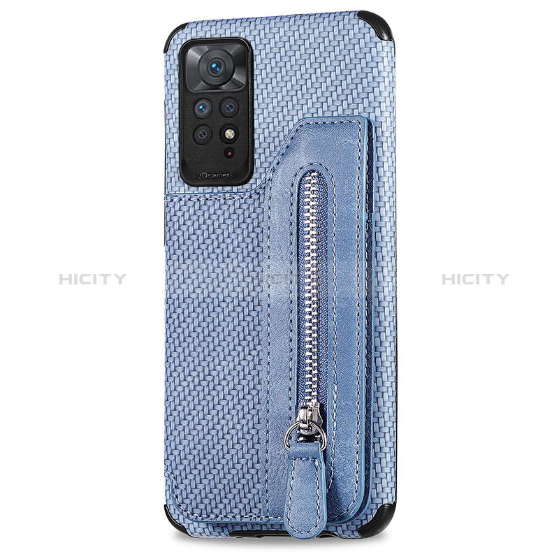 Custodia Silicone Ultra Sottile Morbida Cover con Magnetico S02D per Xiaomi Redmi Note 11S 4G Blu