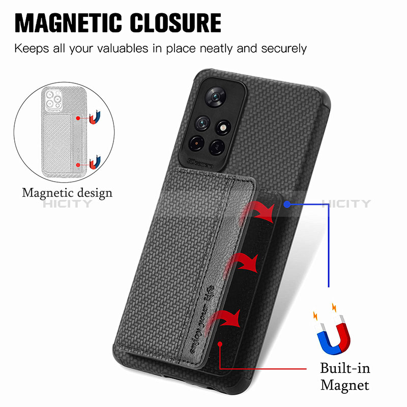 Custodia Silicone Ultra Sottile Morbida Cover con Magnetico S02D per Xiaomi Redmi Note 11S 5G