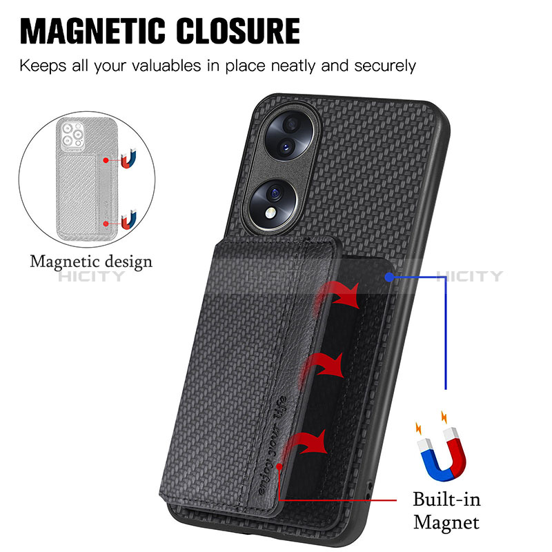 Custodia Silicone Ultra Sottile Morbida Cover con Magnetico S03D per Huawei Honor 70 5G