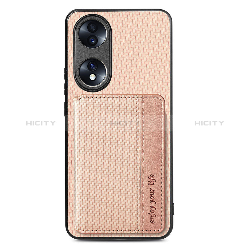 Custodia Silicone Ultra Sottile Morbida Cover con Magnetico S03D per Huawei Honor 70 5G Oro