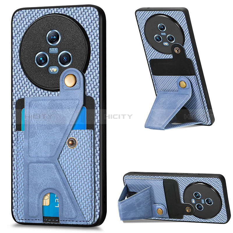 Custodia Silicone Ultra Sottile Morbida Cover con Magnetico S03D per Huawei Honor Magic5 5G Blu