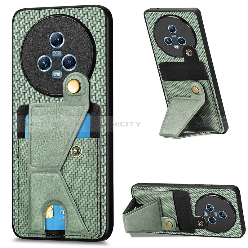 Custodia Silicone Ultra Sottile Morbida Cover con Magnetico S03D per Huawei Honor Magic5 5G Verde