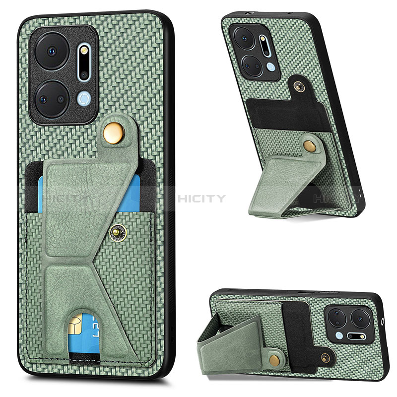 Custodia Silicone Ultra Sottile Morbida Cover con Magnetico S03D per Huawei Honor X7a Verde