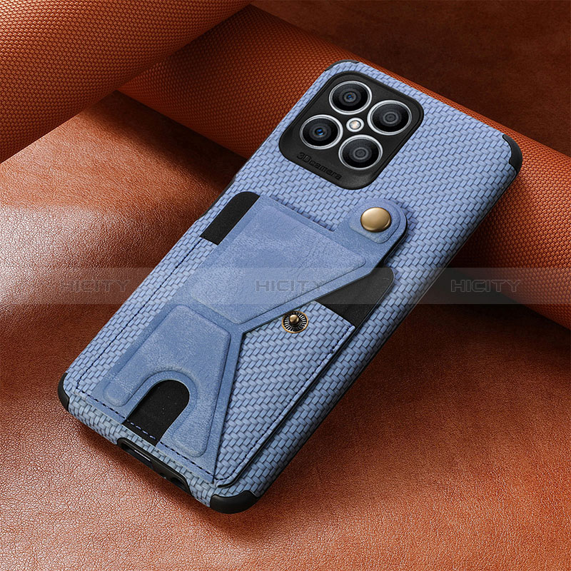 Custodia Silicone Ultra Sottile Morbida Cover con Magnetico S03D per Huawei Honor X8 4G Blu