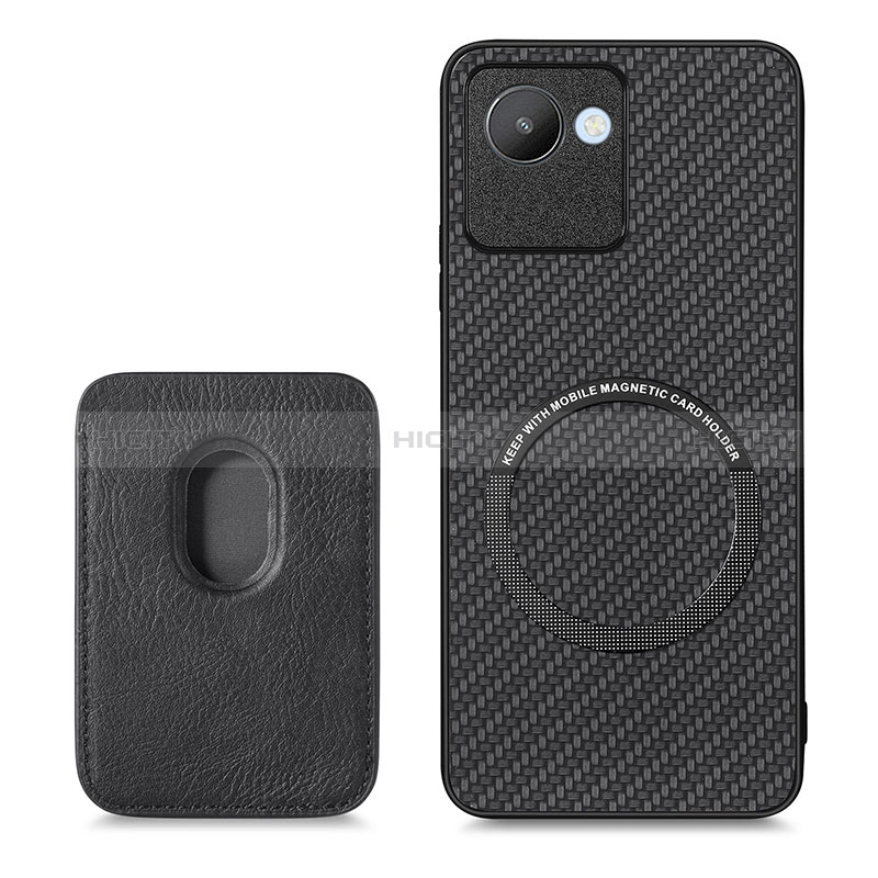 Custodia Silicone Ultra Sottile Morbida Cover con Magnetico S03D per Realme C30s Nero