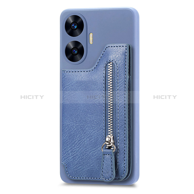 Custodia Silicone Ultra Sottile Morbida Cover con Magnetico S03D per Realme Narzo N55 Blu