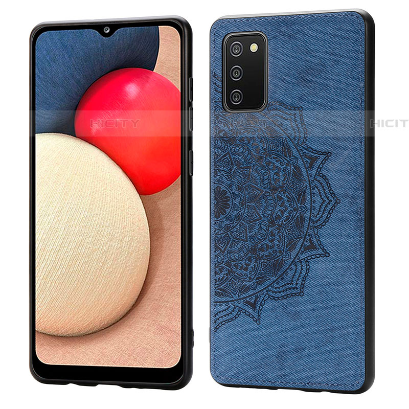 Custodia Silicone Ultra Sottile Morbida Cover con Magnetico S03D per Samsung Galaxy A03s Blu