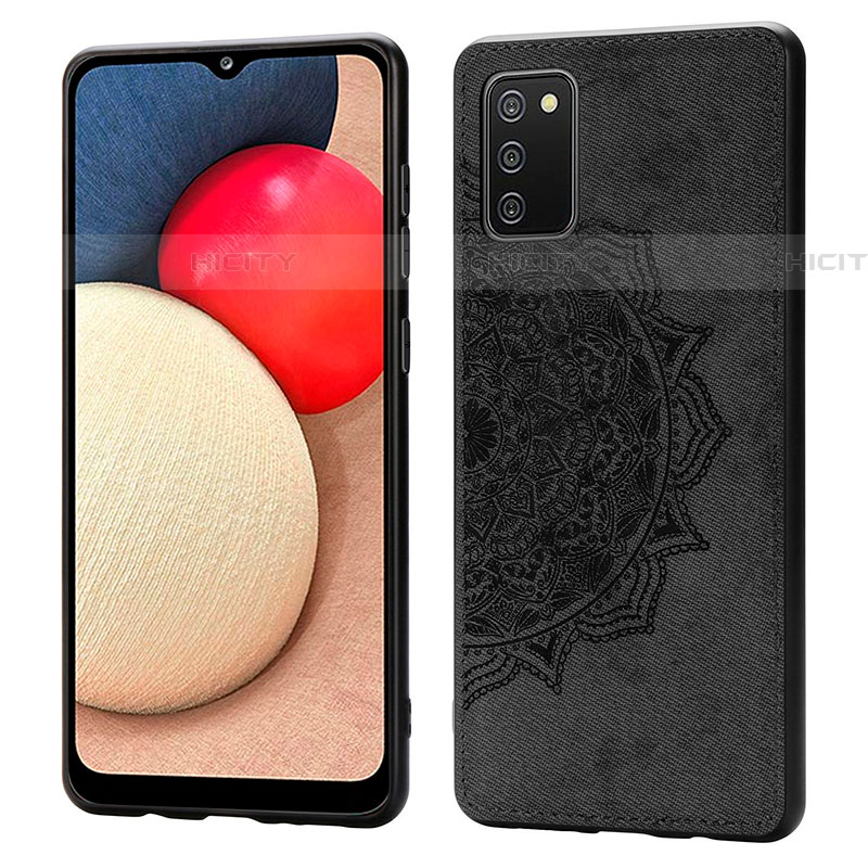 Custodia Silicone Ultra Sottile Morbida Cover con Magnetico S03D per Samsung Galaxy A03s Nero