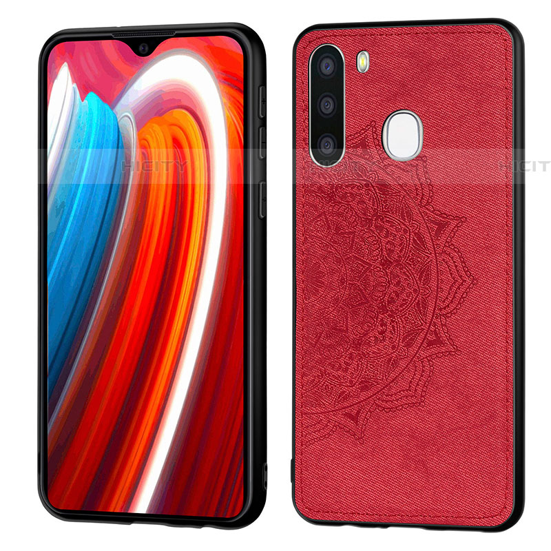 Custodia Silicone Ultra Sottile Morbida Cover con Magnetico S03D per Samsung Galaxy A21 European Rosso