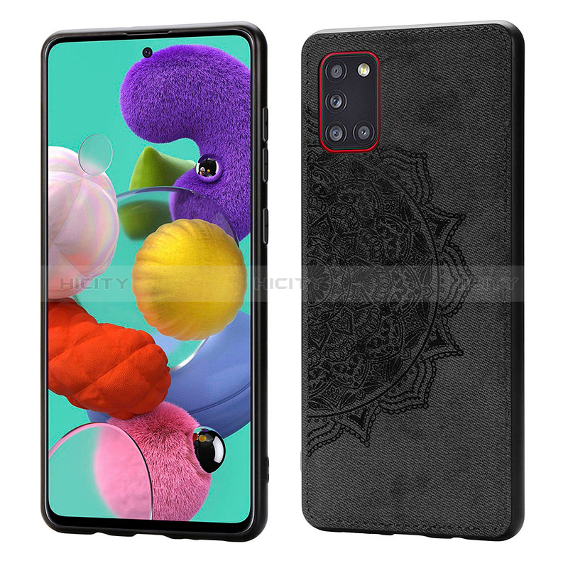 Custodia Silicone Ultra Sottile Morbida Cover con Magnetico S03D per Samsung Galaxy A31 Nero